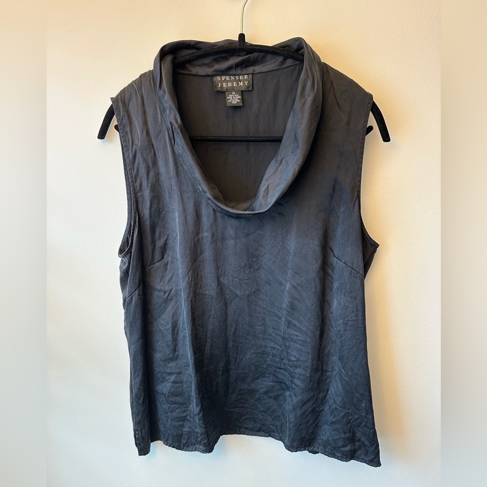 Spenser Jeremy Silk Cowl-Neck Sleeveless Blouse